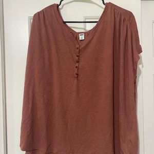 Short sleeve rust colored blouse